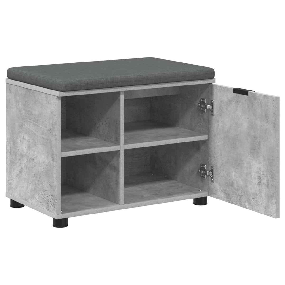 Klupa za hodnik s jastukom Betonsko Siva 60 x 38 x 46 cm