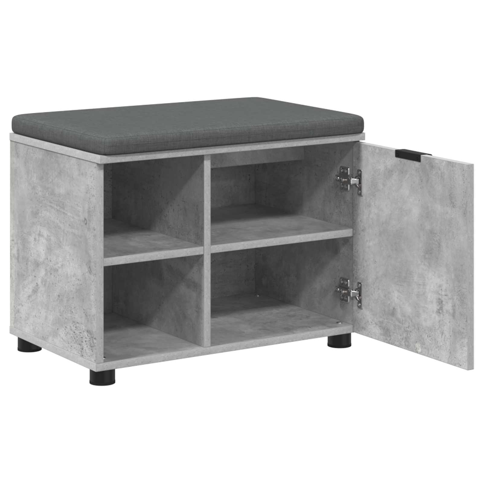 Klupa za hodnik s jastukom Betonsko Siva 60 x 38 x 46 cm