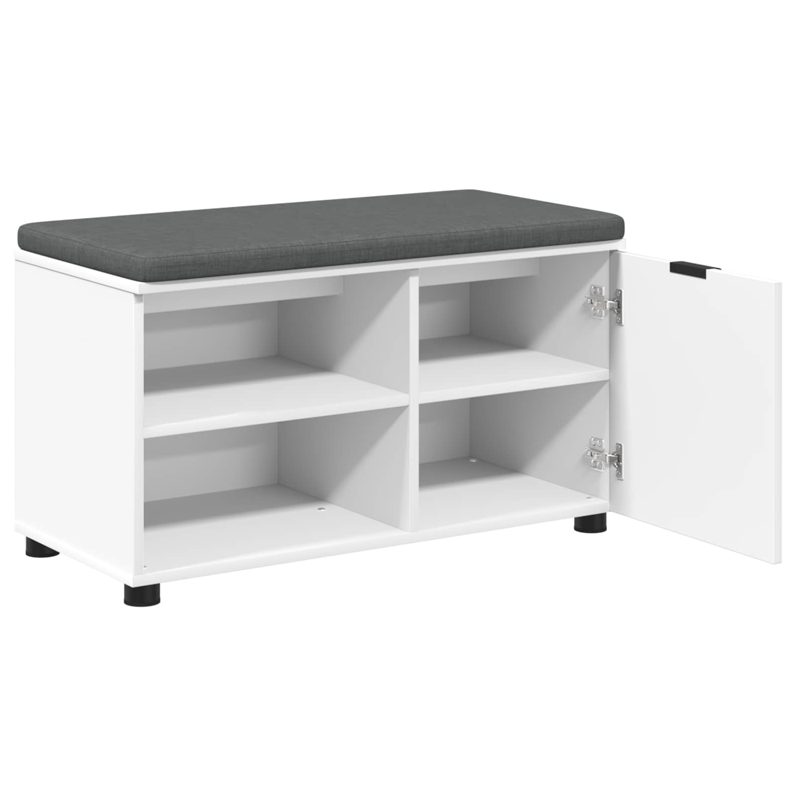 Klupa za hodnik s jastukom s policom Bijeli 80 x 38 x 46 cm