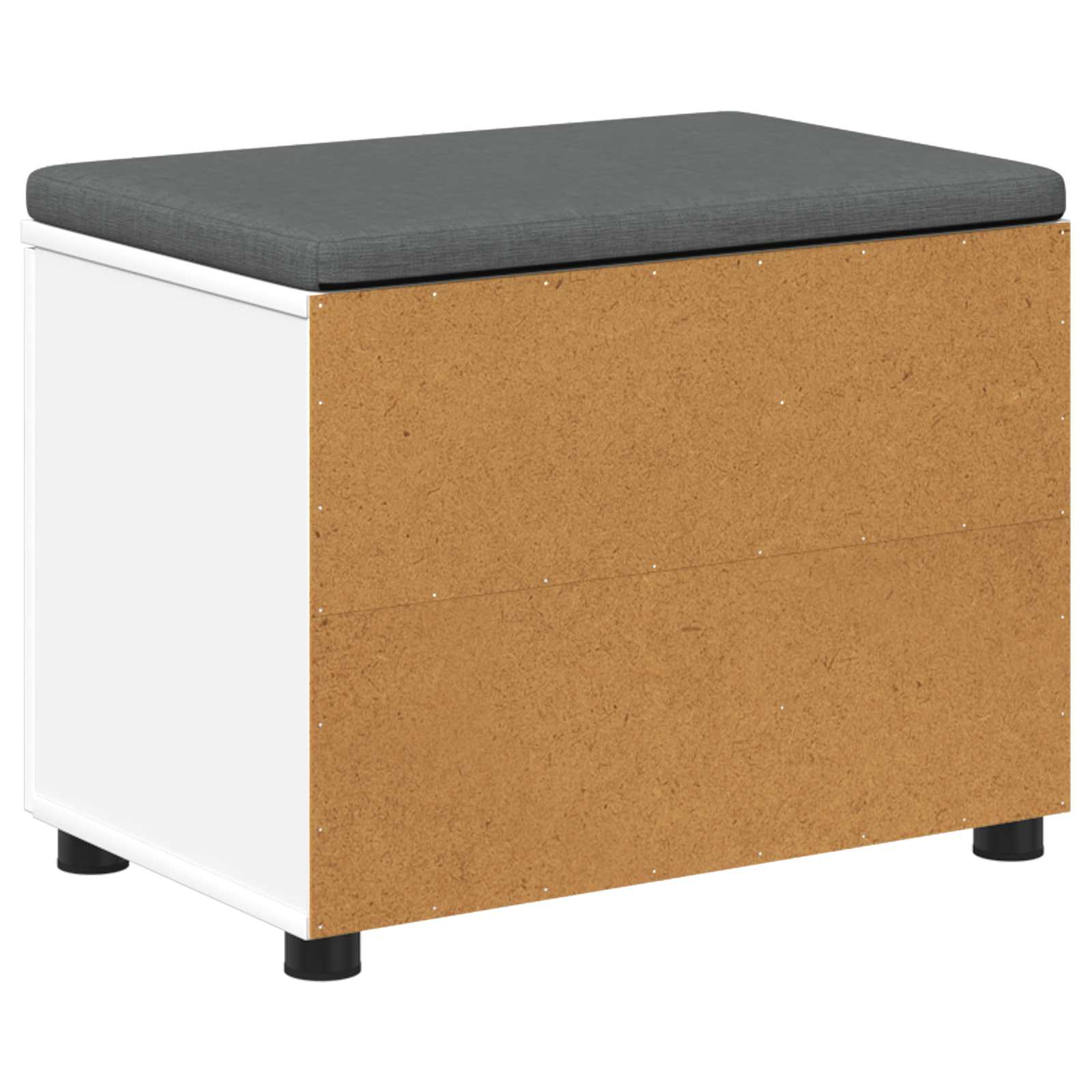 Klupa za hodnik s jastukom s policom Bijeli 80 x 38 x 46 cm