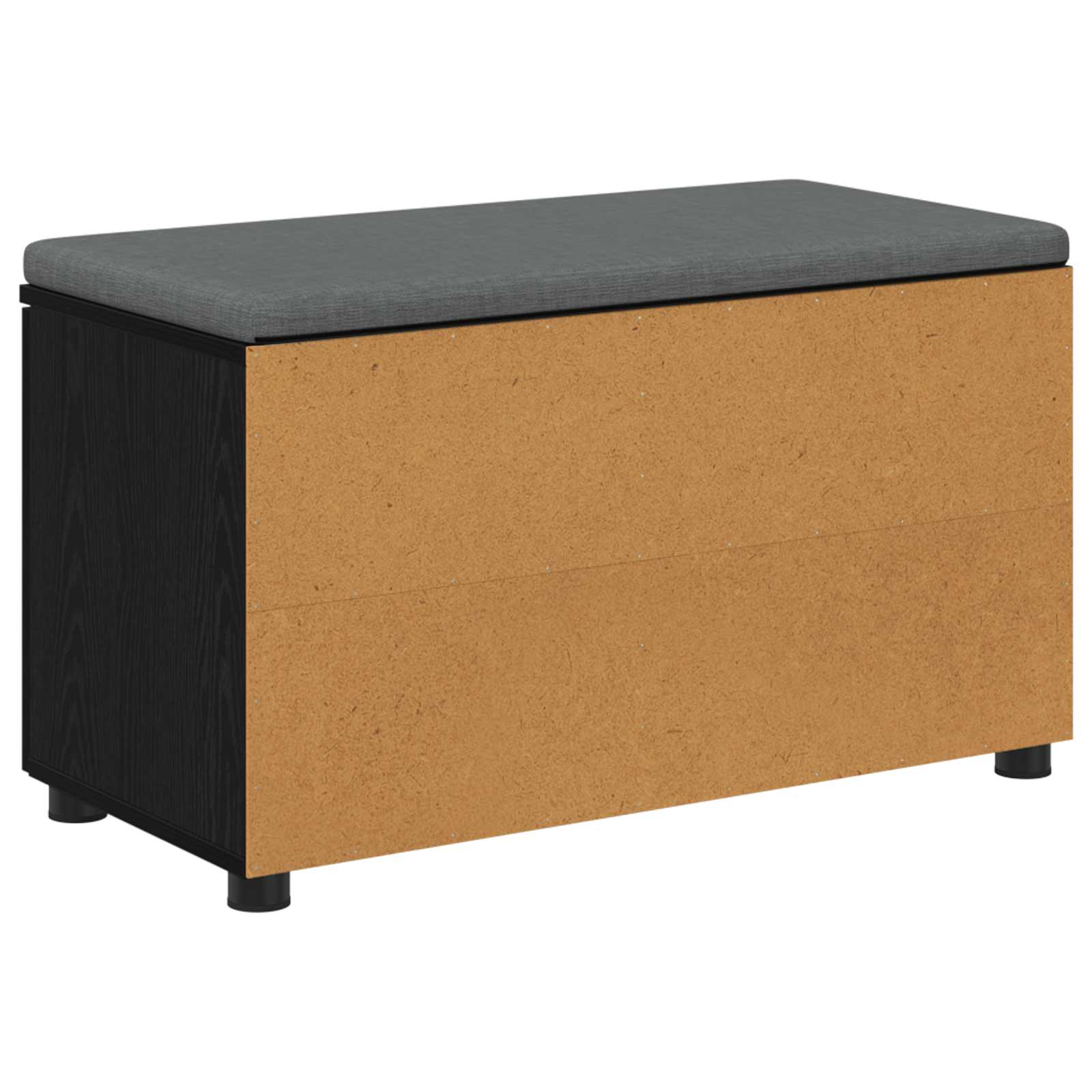 Klupa za hodnik s jastukom s policom Crni Hrast 80 x 38 x 46 cm