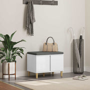 Klupa za hodnik s jastukom s pohranom Bijeli 60 x 38 x 46 cm