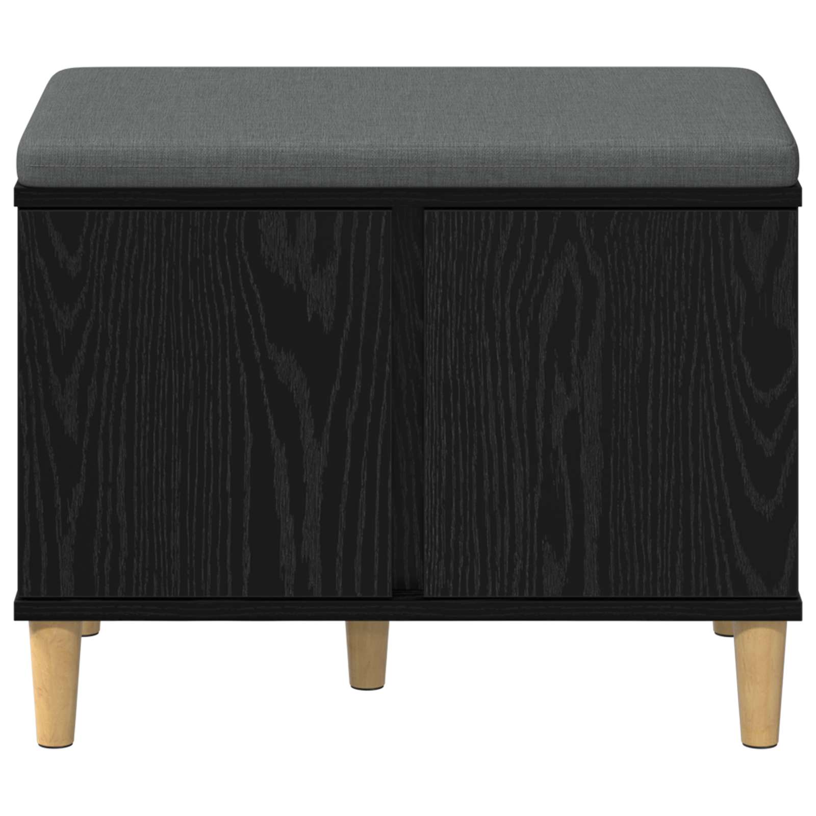 Klupa za hodnik s jastukom s vratima Crni Hrast 60 x 38 x 46 cm