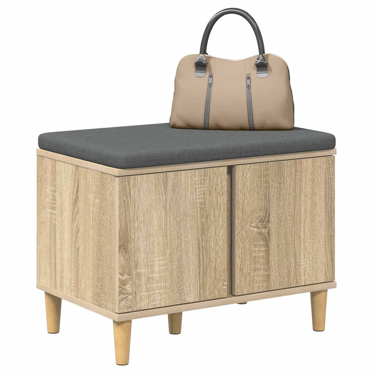 Klupa za hodnik s jastukom Sonoma hrast 60 x 38 x 46 cm