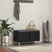 Klupa za hodnik s jastukom s vratima Crni Hrast 80 x 38 x 46 cm