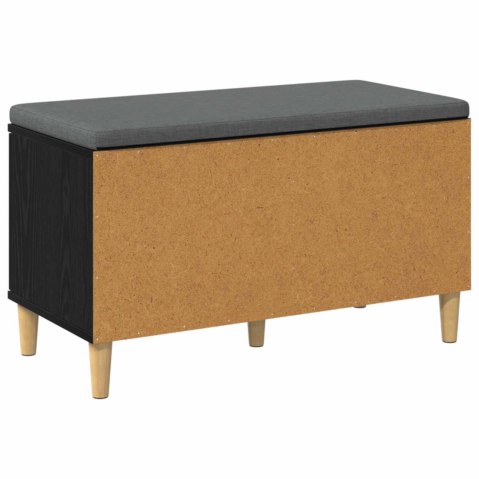 Klupa za hodnik s jastukom s vratima Crni Hrast 80 x 38 x 46 cm