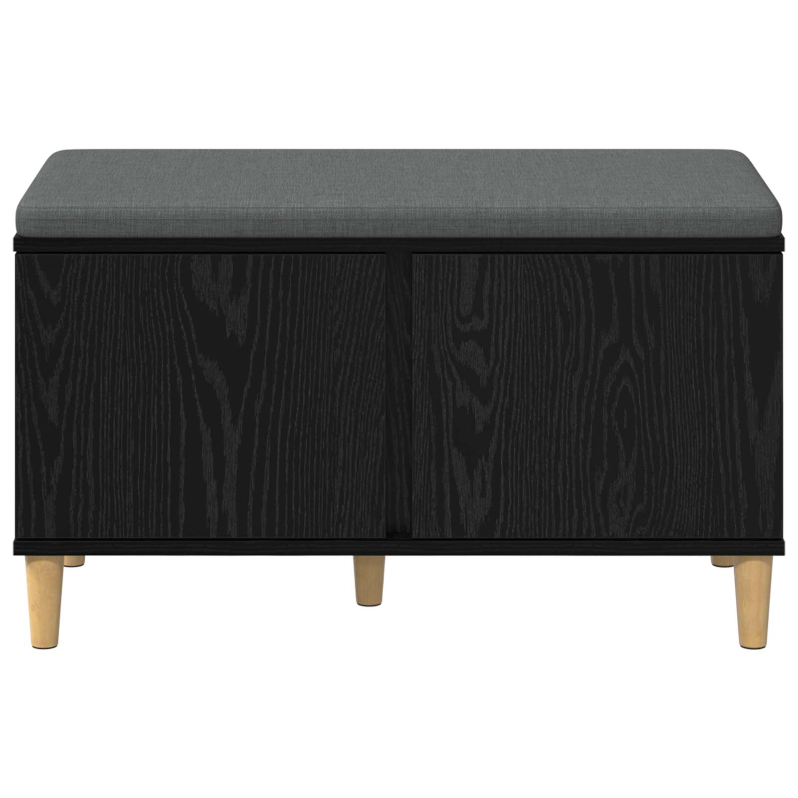 Klupa za hodnik s jastukom s vratima Crni Hrast 80 x 38 x 46 cm