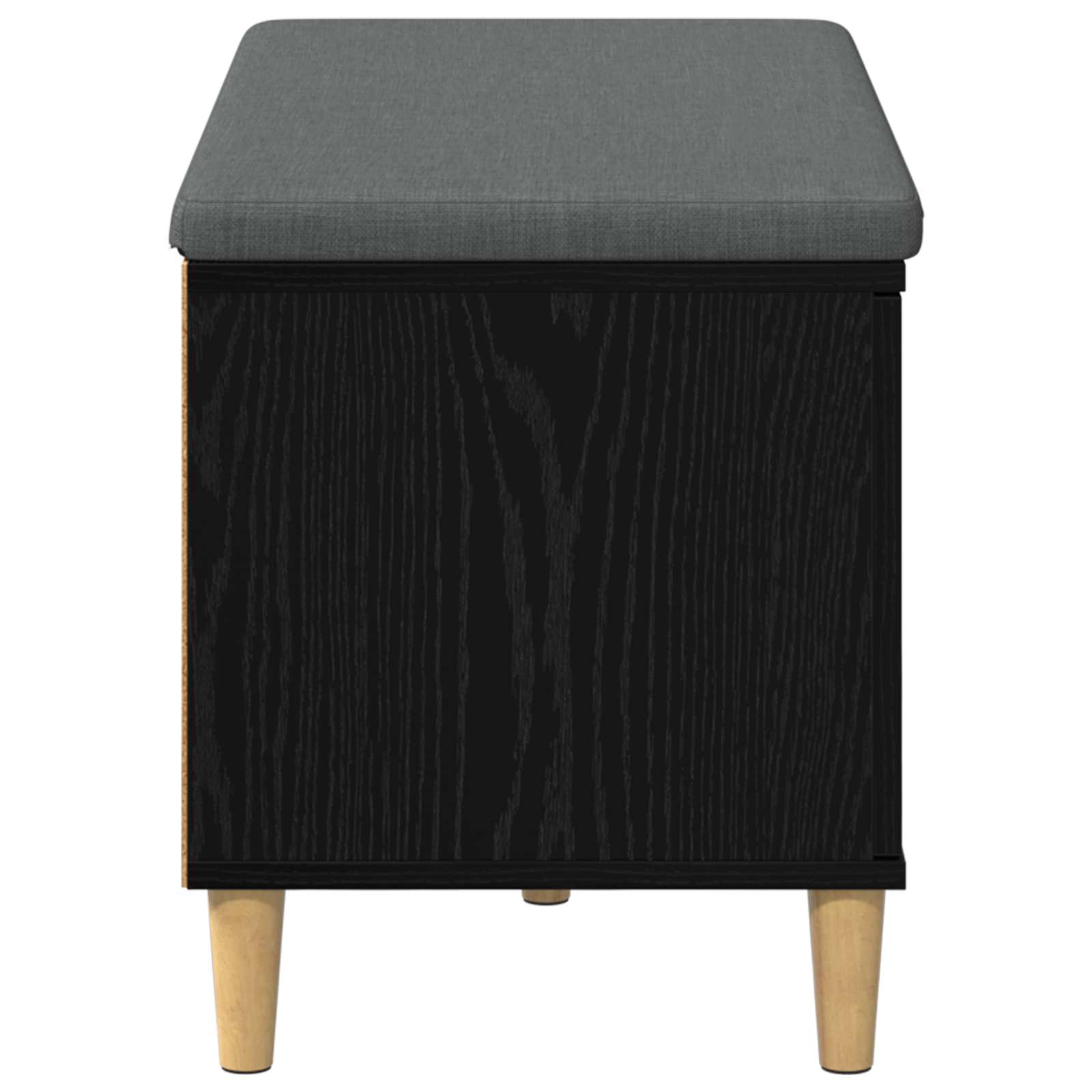 Klupa za hodnik s jastukom s vratima Crni Hrast 80 x 38 x 46 cm