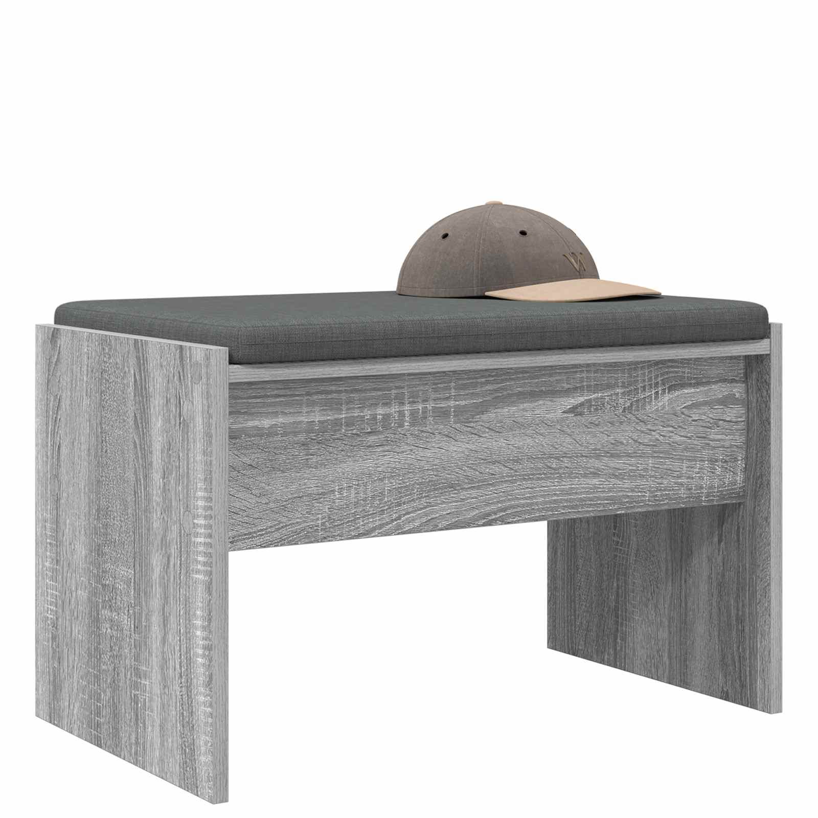 Klupa za hodnik s jastukom Siva Sonoma 63 x 38 x 40 cm