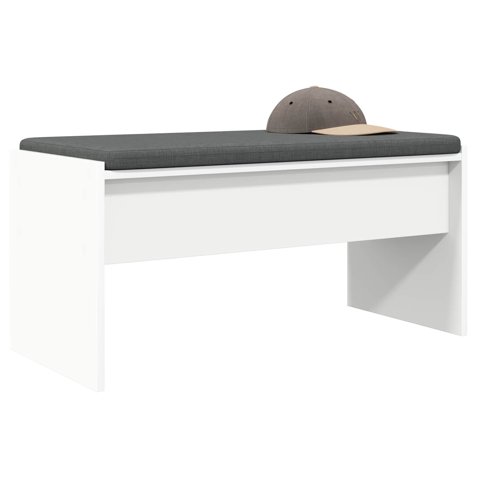 Klupa za hodnik s jastukom Bijelo 80 x 38 x 46 cm