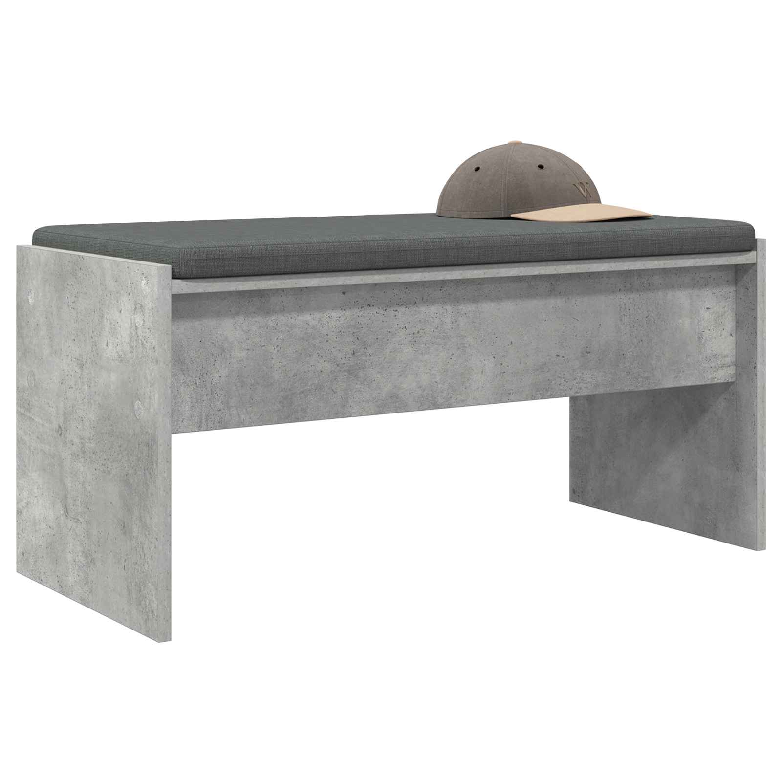 Klupa za hodnik s jastukom Betonski sivi 83 x 38 x 40 cm
