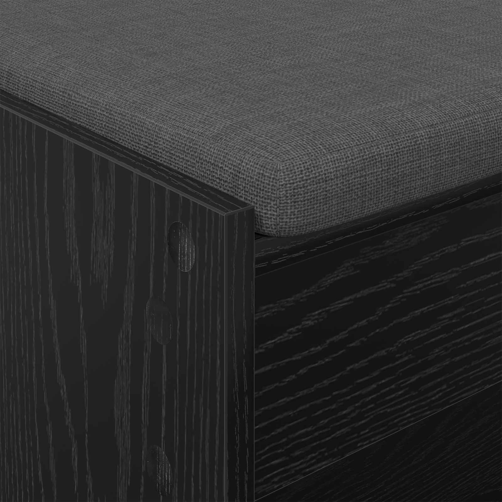 Klupa za hodnik s jastukom Crni Hrast 103 x 38 x 45 cm
