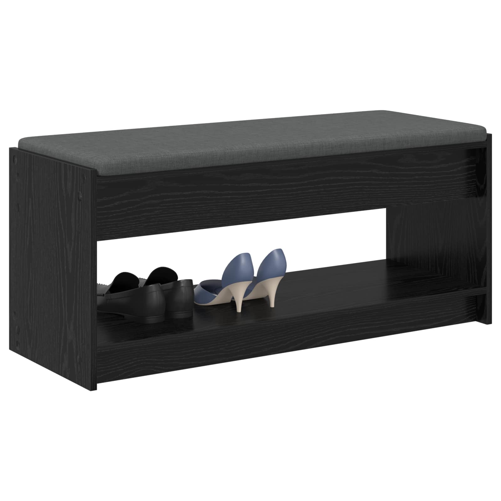 Klupa za hodnik s jastukom Crni Hrast 103 x 38 x 45 cm