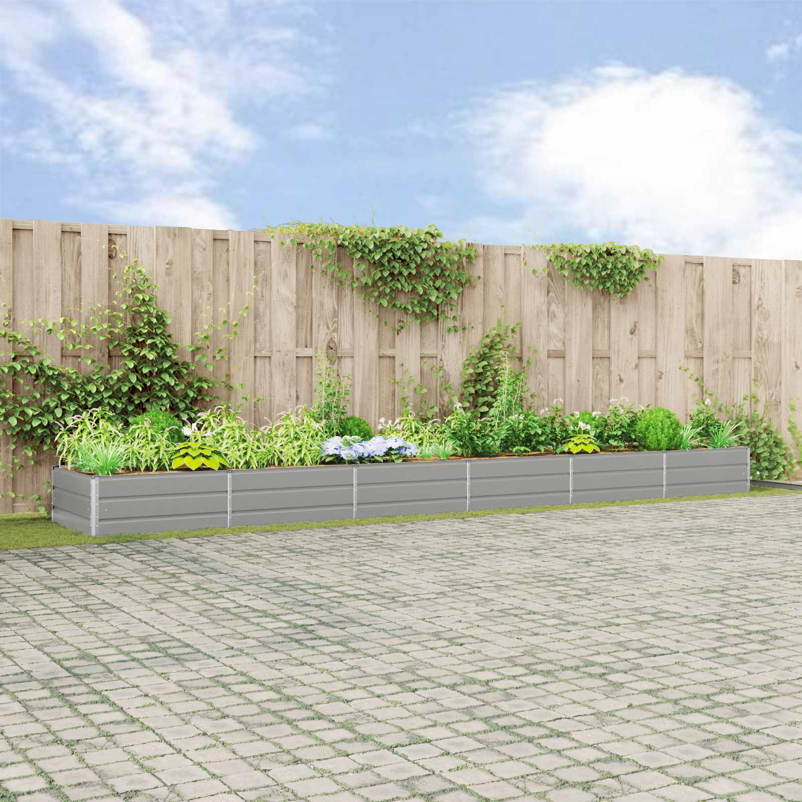 Sadilica Svijetlo siva 580 x 100 x 45 cm Cinkani čelik
