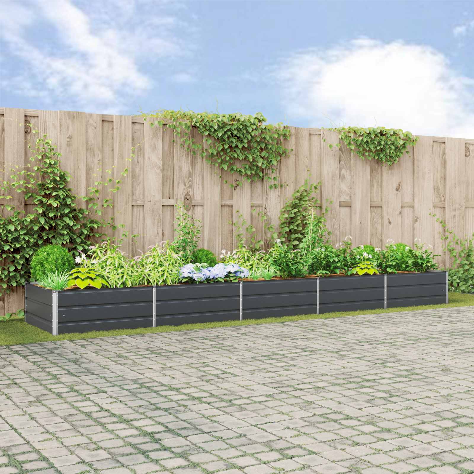 Sadilica Antracit 480 x 100 x 45 cm Cinkani čelik