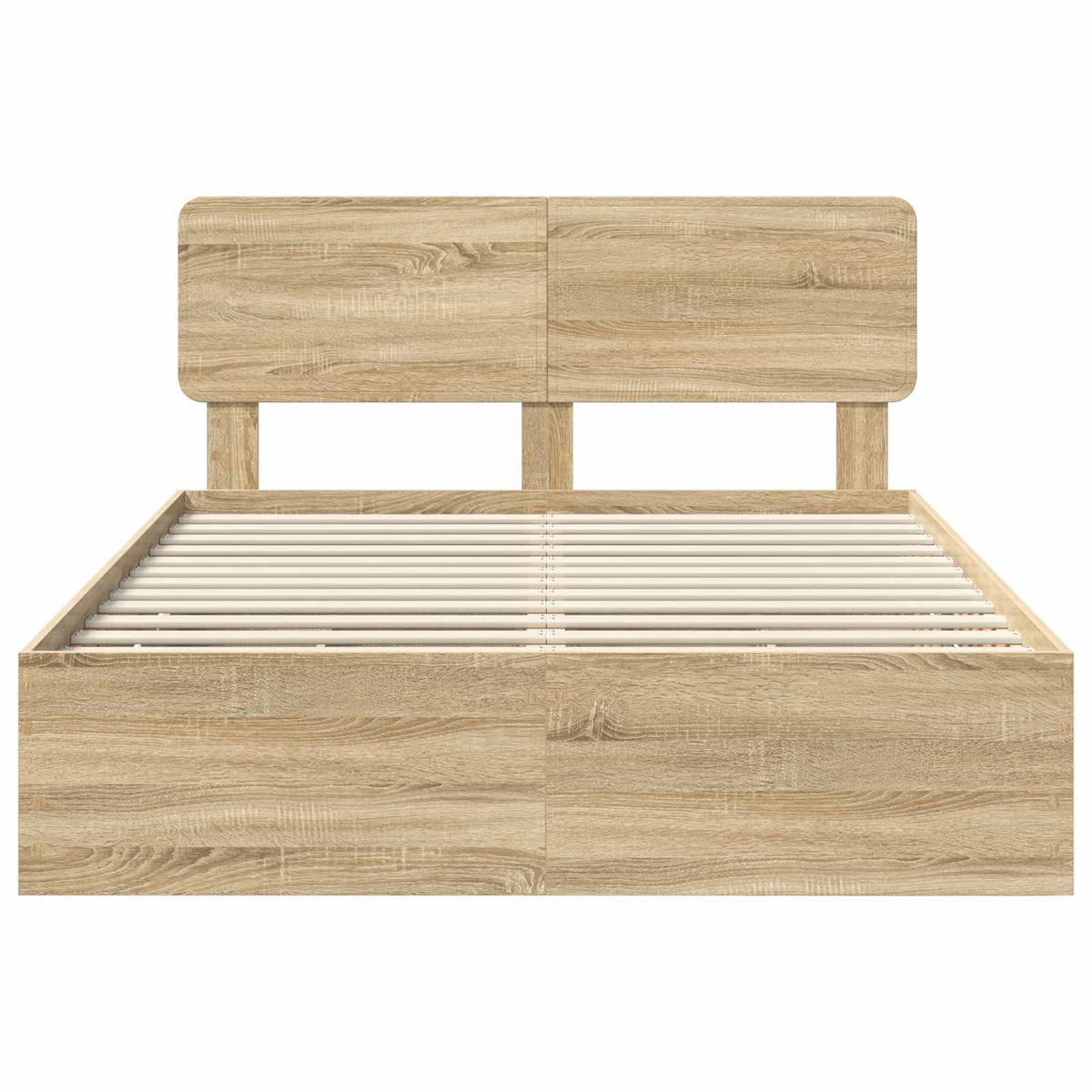 Krevetna konstrukcija s ladicama Sonoma hrast 150 x 200 cm Smeđa 206 x 153 x 90 cm