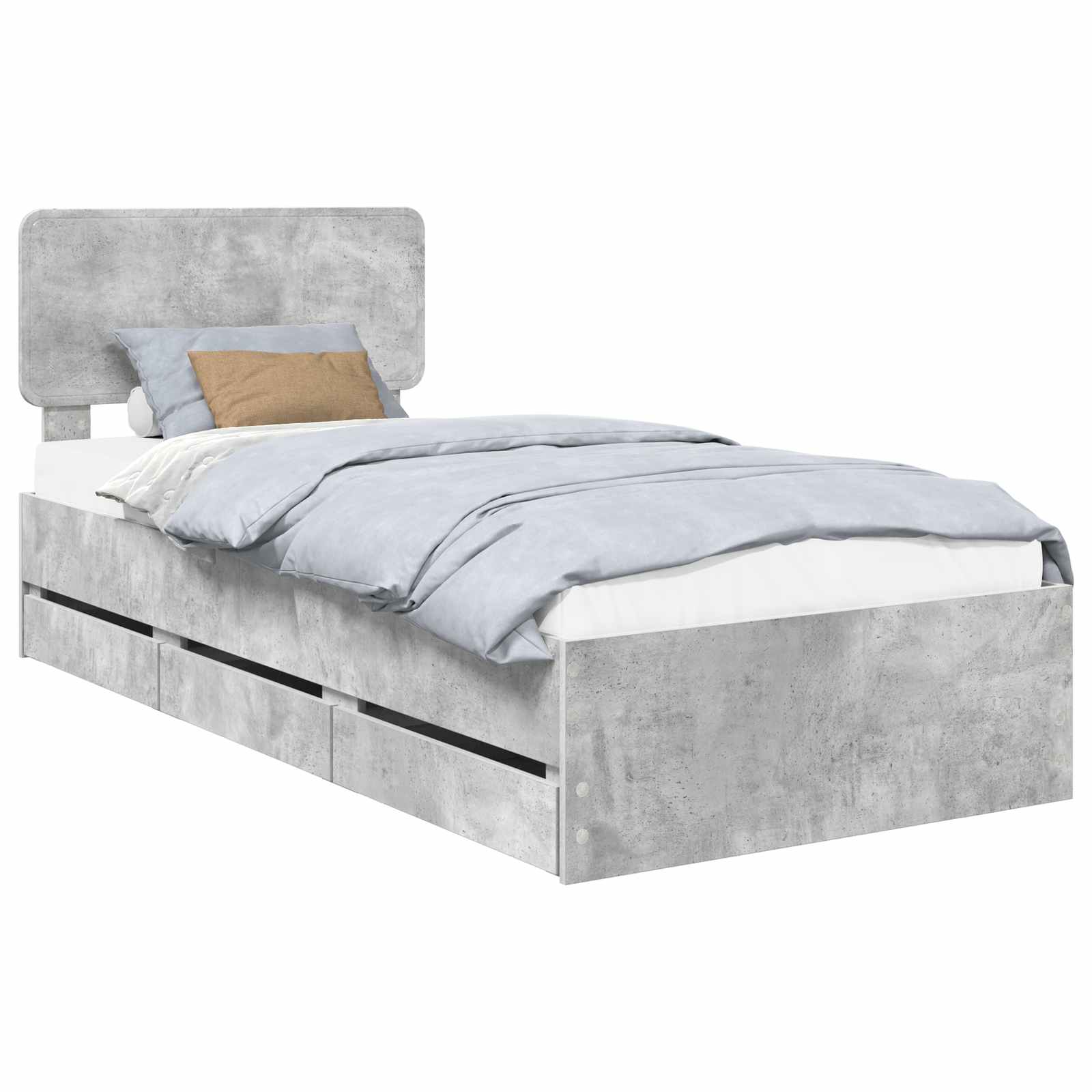 Krevetna konstrukcija s ladicama Betonsko Siva 90 x 190 cm