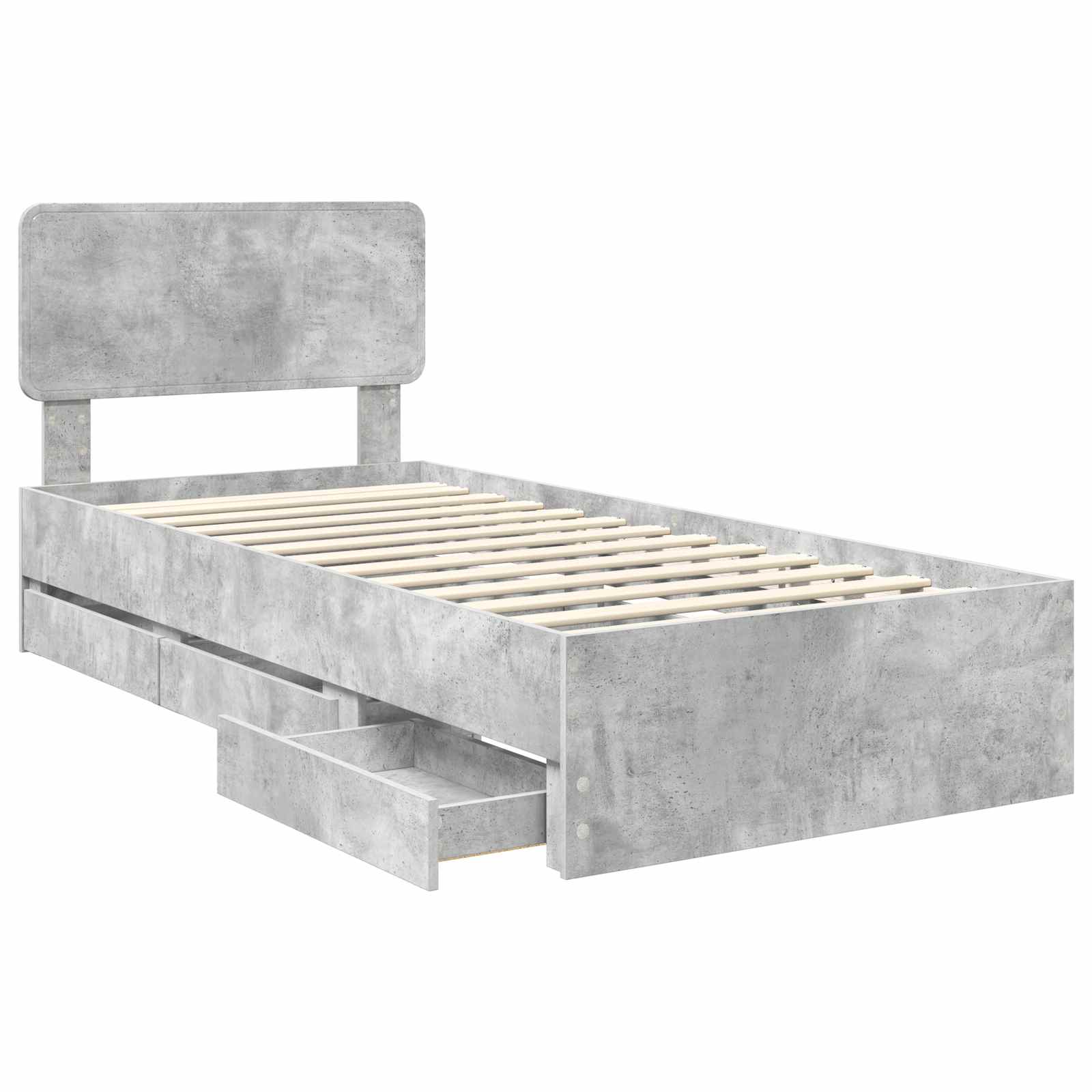 Krevetna konstrukcija s ladicama Betonsko Siva 90 x 190 cm