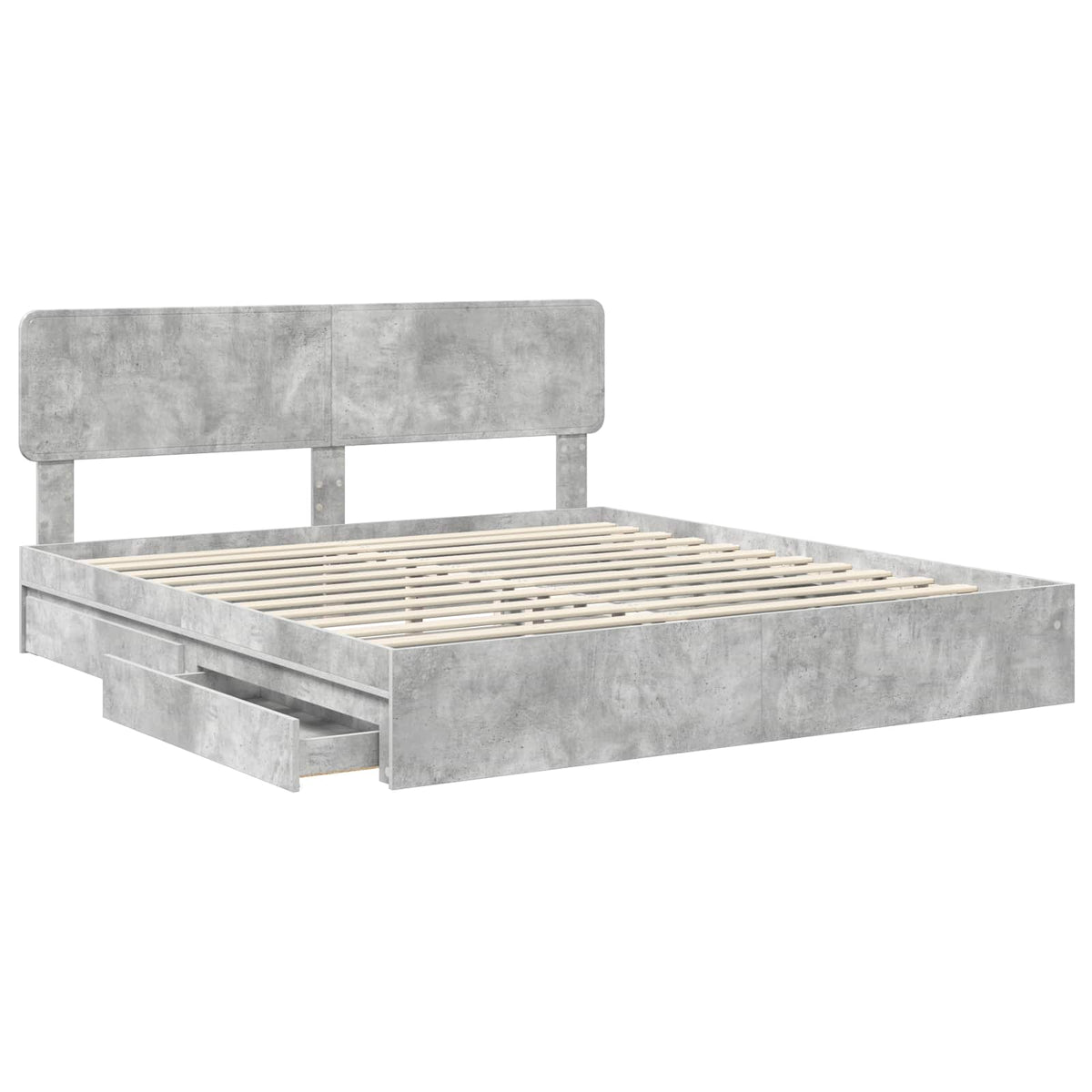 Krevet s od storage s ladicama Betonski sivi 180 x 200 cm