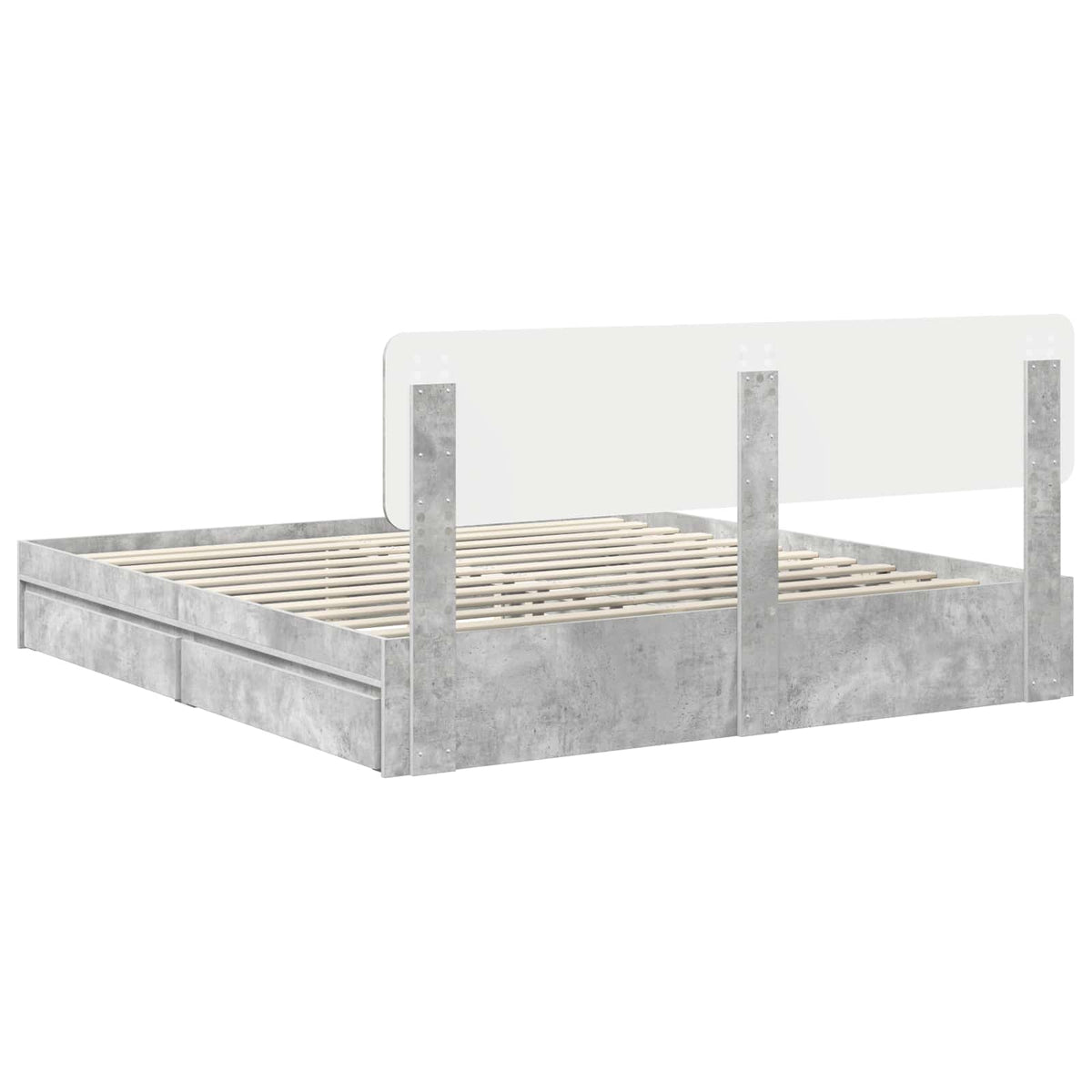 Krevet s od storage s ladicama Betonski sivi 180 x 200 cm