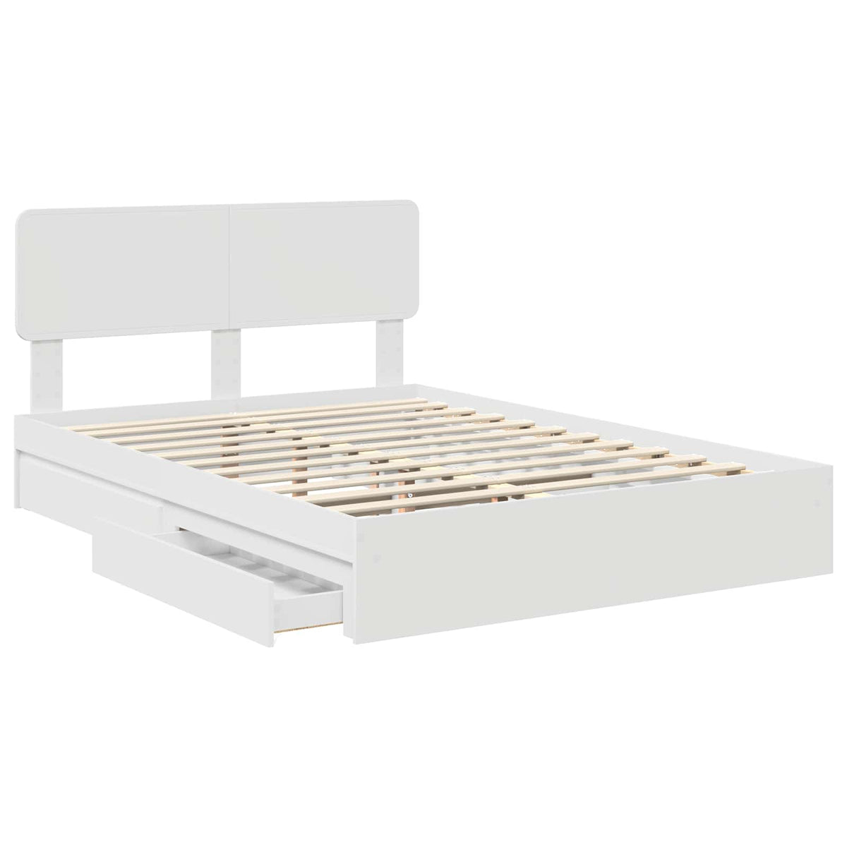 Krevet s od storage Bijelo 140 x 190 cm Konstruirano drvo