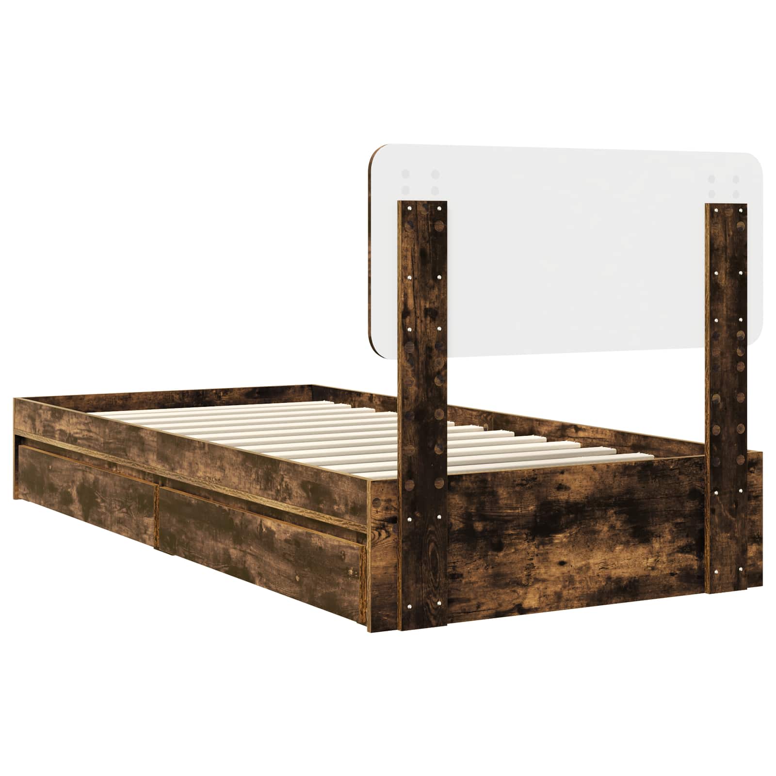 Krevet s od storage s uzglavljem Dimljeni hrast 90 x 200 cm