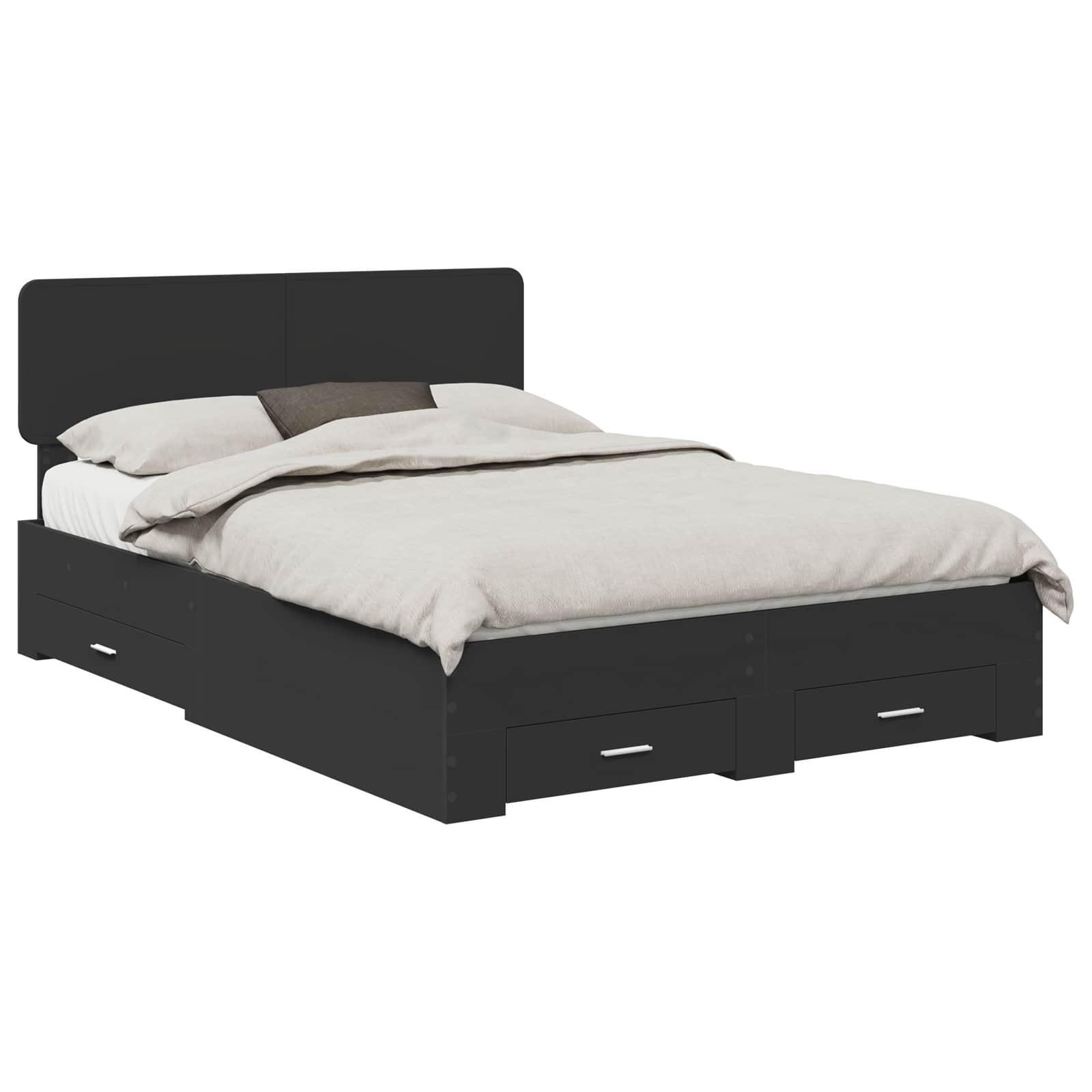Krevetna konstrukcija Crna 140 x 190 cm Konstruirano drvo