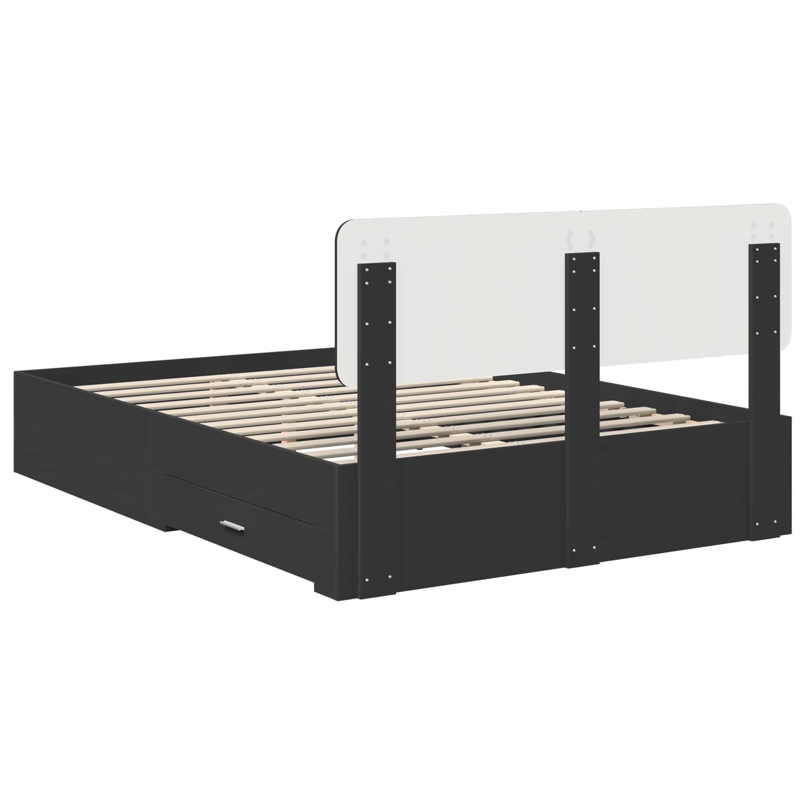 Krevetna konstrukcija Crna 140 x 190 cm Konstruirano drvo