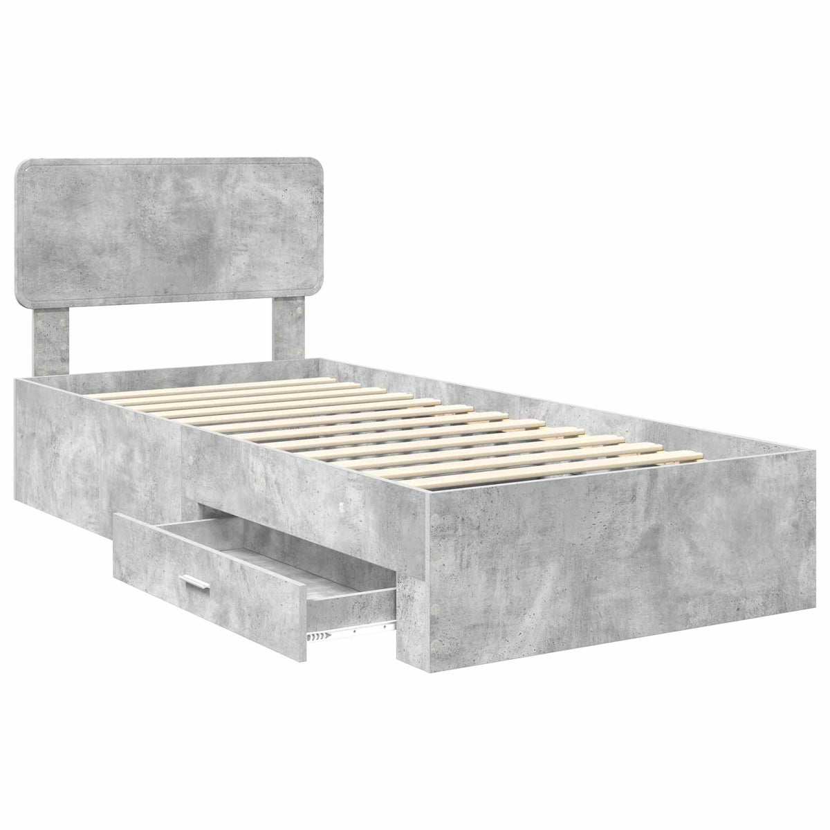 Krevetna konstrukcija s ladicama Betonski sivi 100 x 200 cm