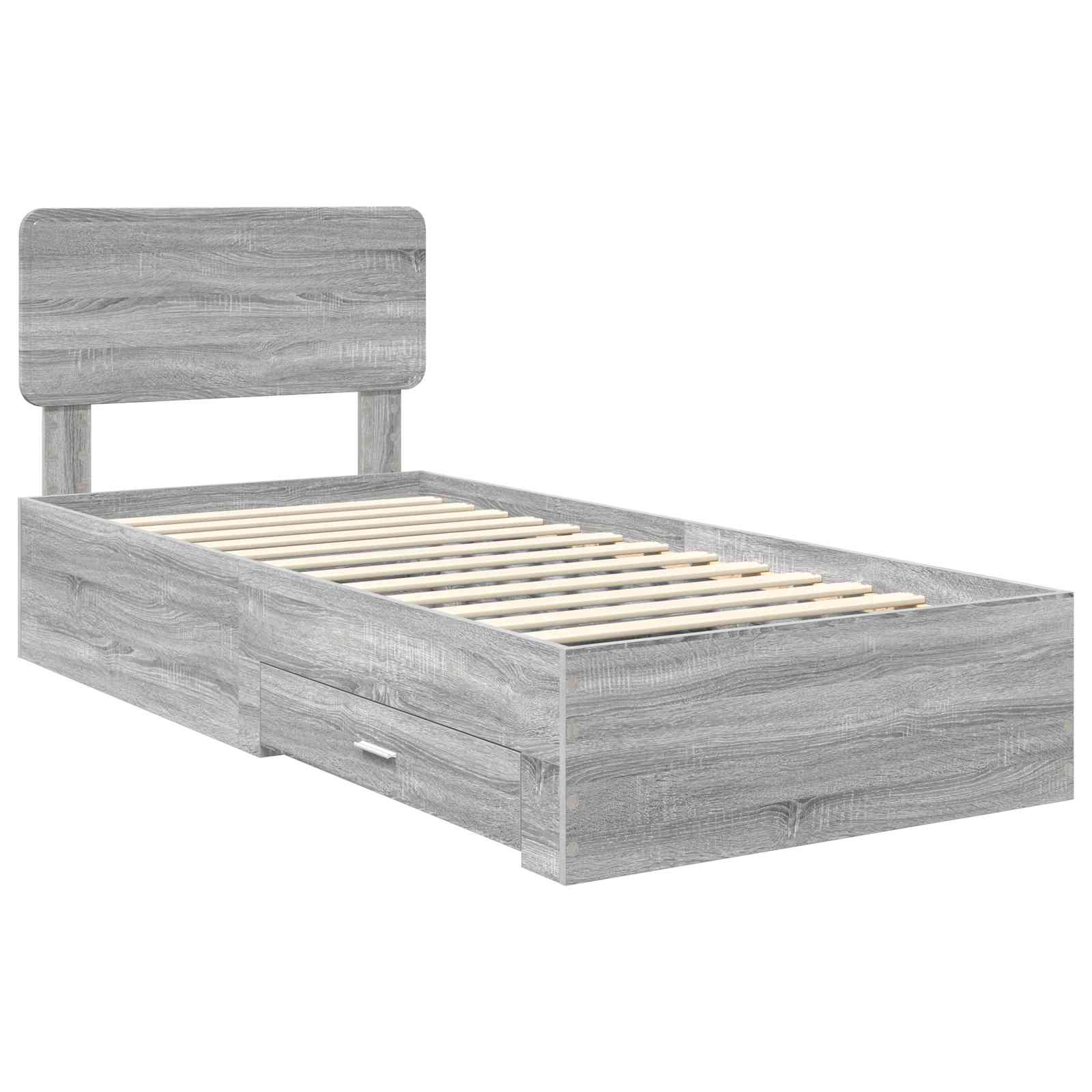Krevetna konstrukcija Siva Sonoma 75 x 190 cm Konstruirano drvo