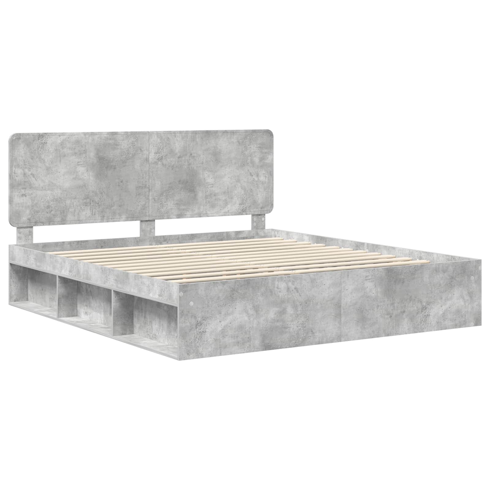 Krevetna konstrukcija Beton 180 x 200 cm Čvrsto borovo drvo