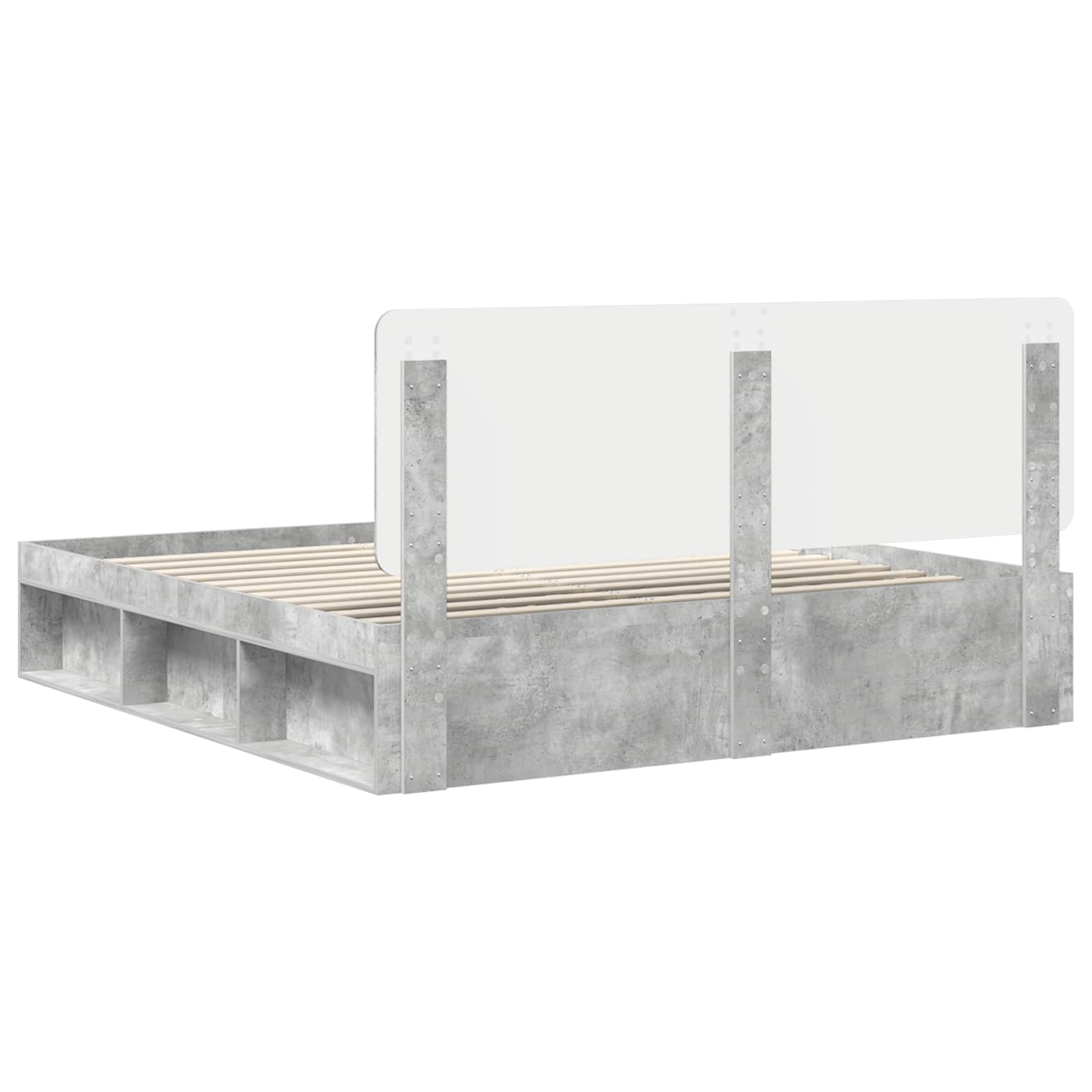 Krevetna konstrukcija Beton 180 x 200 cm Čvrsto borovo drvo