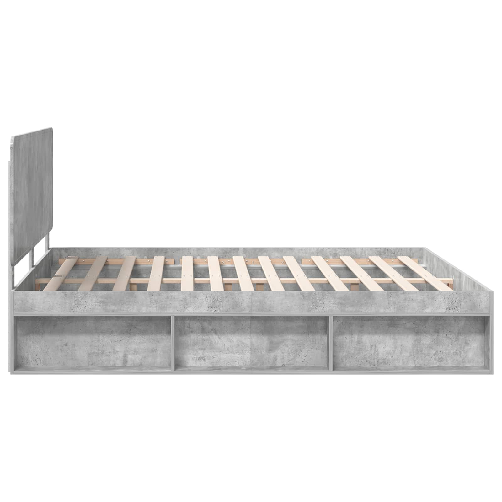 Krevetna konstrukcija Beton 180 x 200 cm Čvrsto borovo drvo