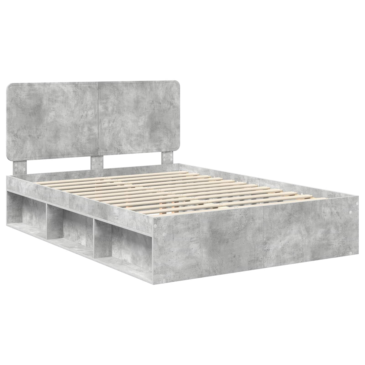 Krevetna konstrukcija Beton 140 x 200 cm Čvrsto borovo drvo