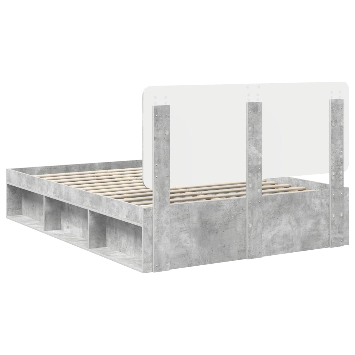 Krevetna konstrukcija Beton 140 x 200 cm Čvrsto borovo drvo