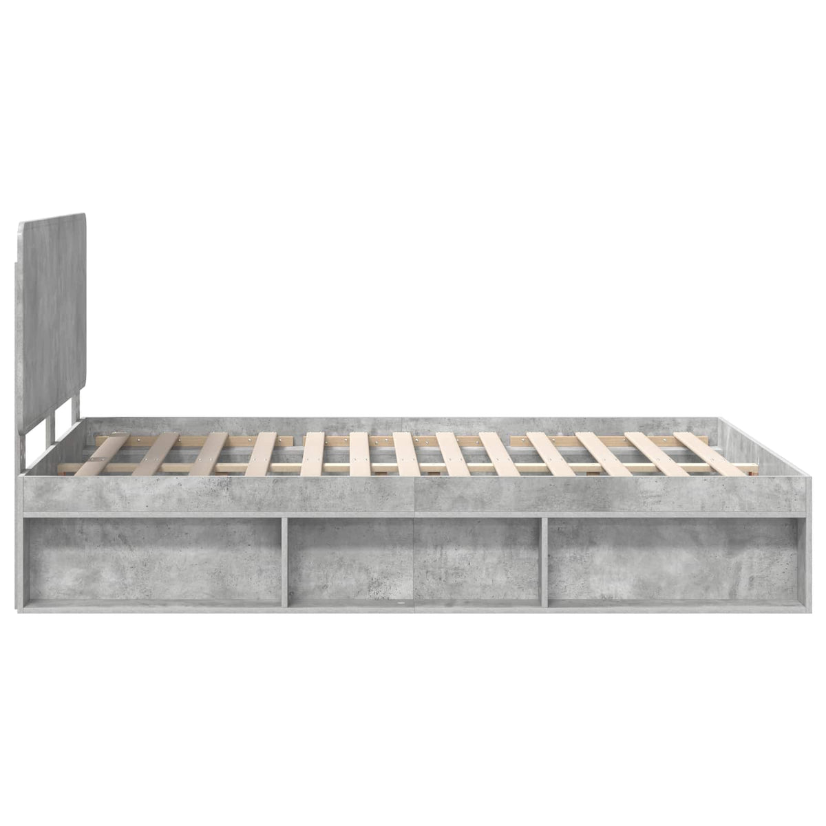 Krevetna konstrukcija Beton 140 x 200 cm Čvrsto borovo drvo
