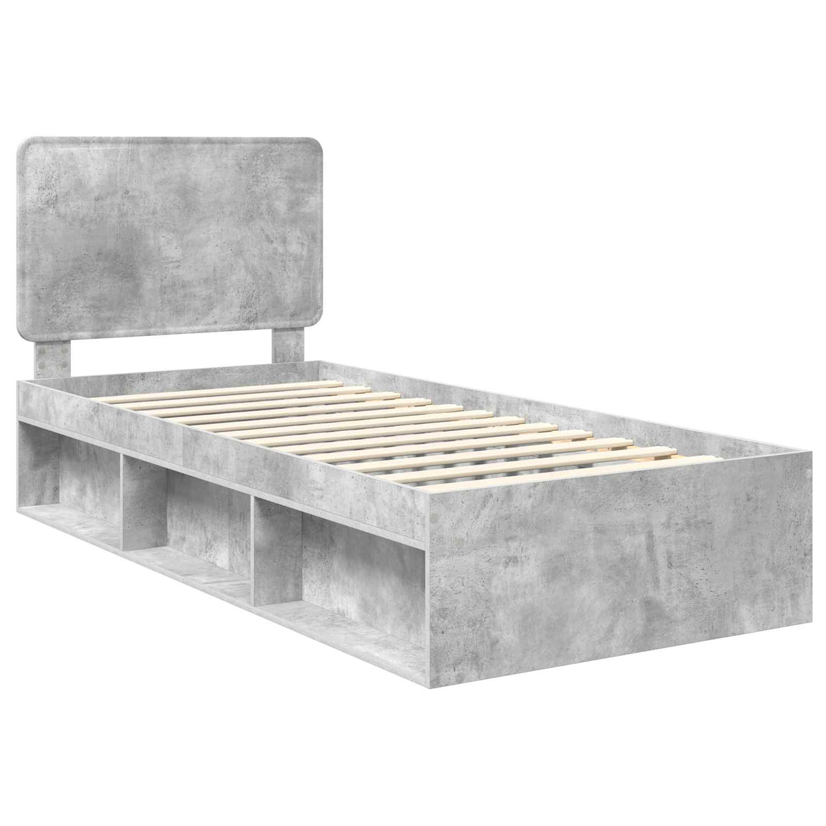 Krevetna konstrukcija s uzglavljem Betonska siva 90 x 190 cm