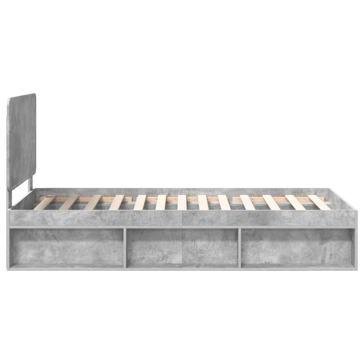 Krevetna konstrukcija s uzglavljem Betonska siva 90 x 190 cm