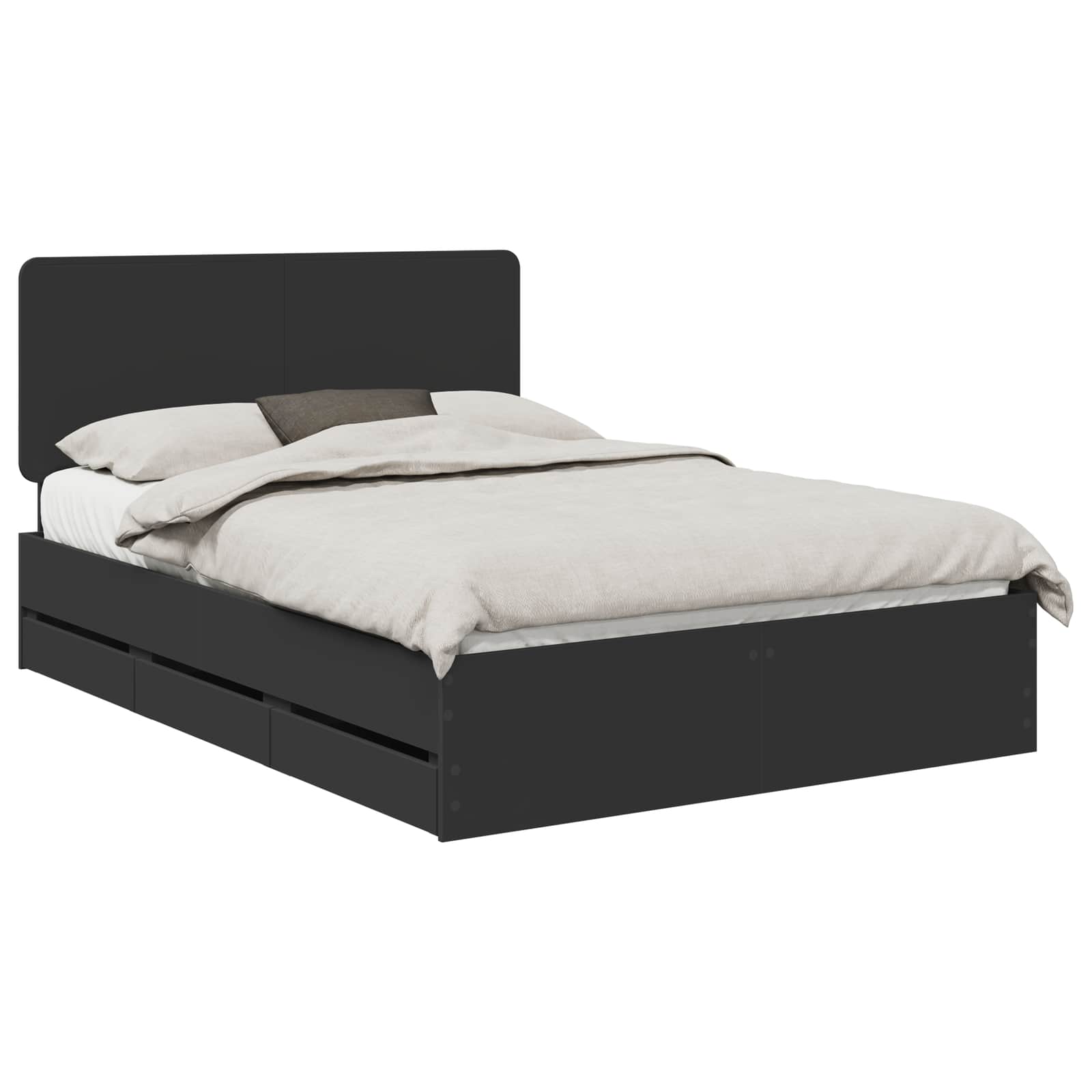 Krevetna konstrukcija Crna 140 x 190 cm Inženjersko Drvo