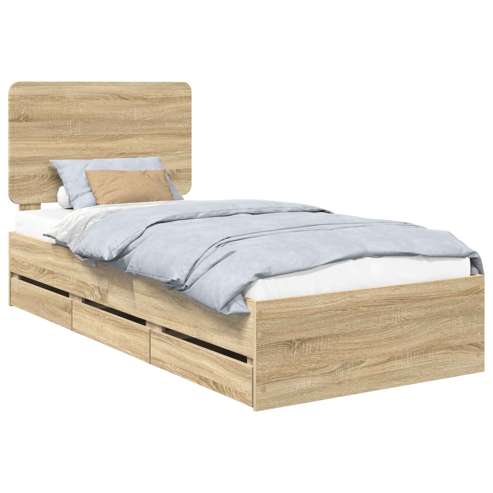 Krevetna konstrukcija Sonoma hrast 75 x 190 cm Inženjersko Drvo