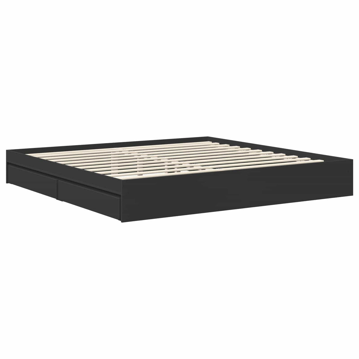 Krevet s od storage Crna 200 x 200 cm Konstruirano drvo