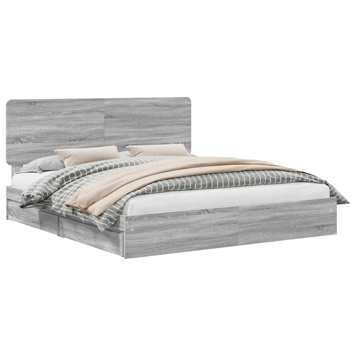 Krevet s od storage Siva Sonoma 180 x 200 cm Konstruirano drvo