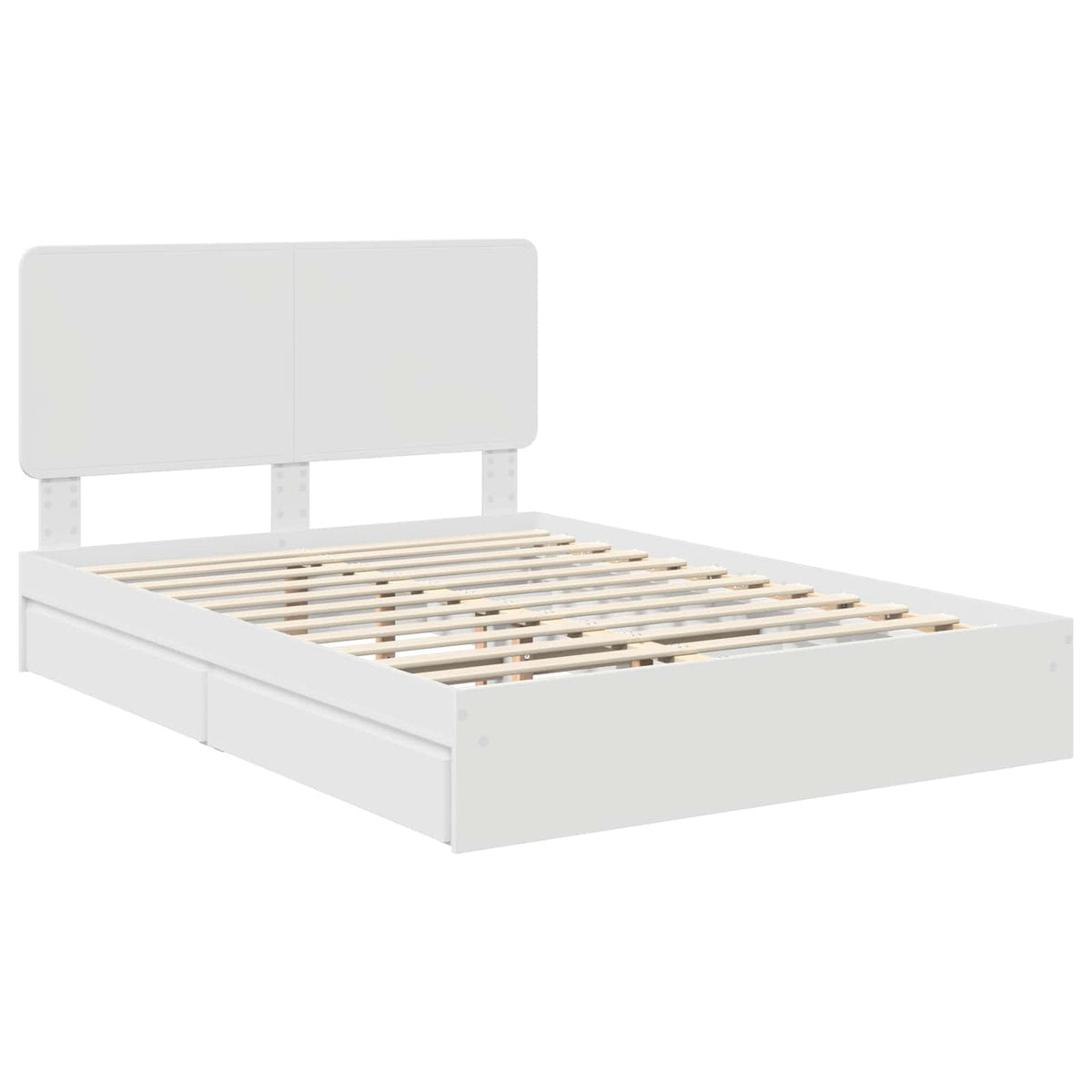 Krevet s od storage Bijelo 160 x 200 cm Konstruirano drvo
