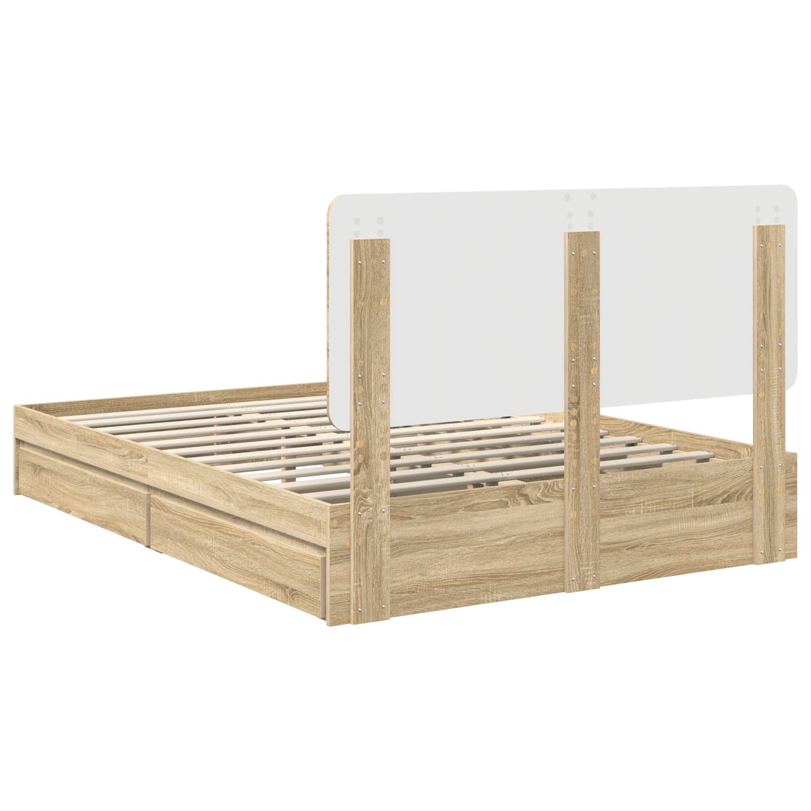 Krevet s od storage Sonoma hrast 150 x 200 cm Konstruirano drvo