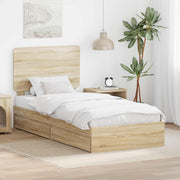 Krevet s od storage Sonoma hrast 100 x 200 cm Konstruirano drvo