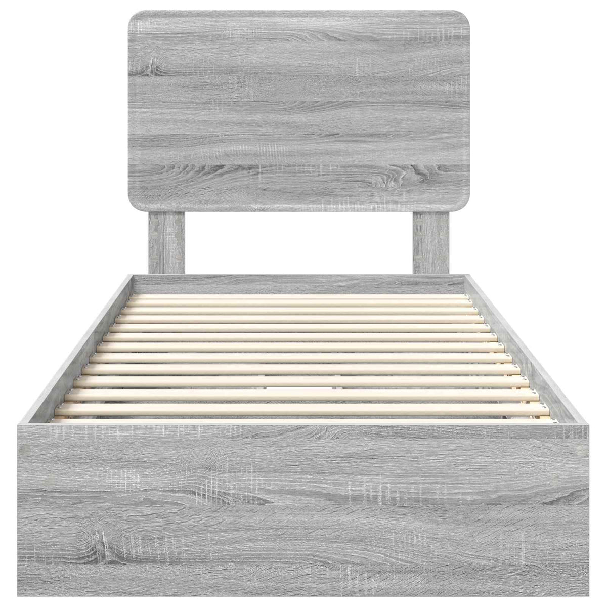 Krevet s od storage Siva Sonoma 90 x 190 cm Konstruirano drvo