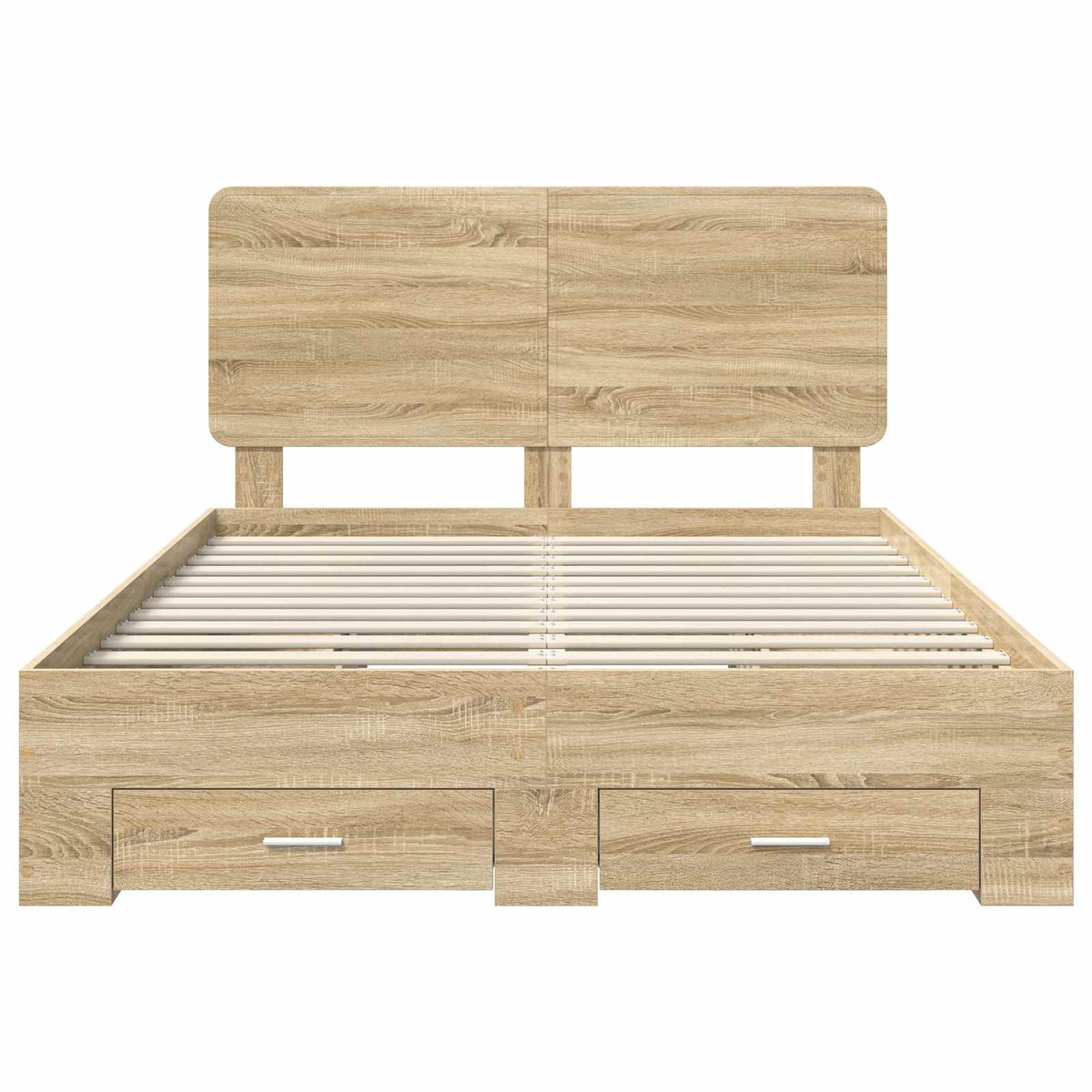 Krevetna konstrukcija s ladicama Sonoma hrast 150 x 200 cm Smeđa 203 x 153 x 100 cm