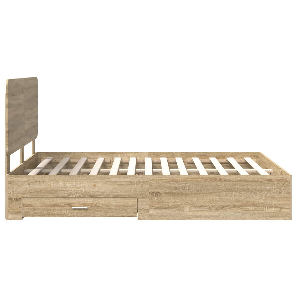 Krevetna konstrukcija s ladicama Sonoma hrast 150 x 200 cm Smeđa 203 x 153 x 100 cm