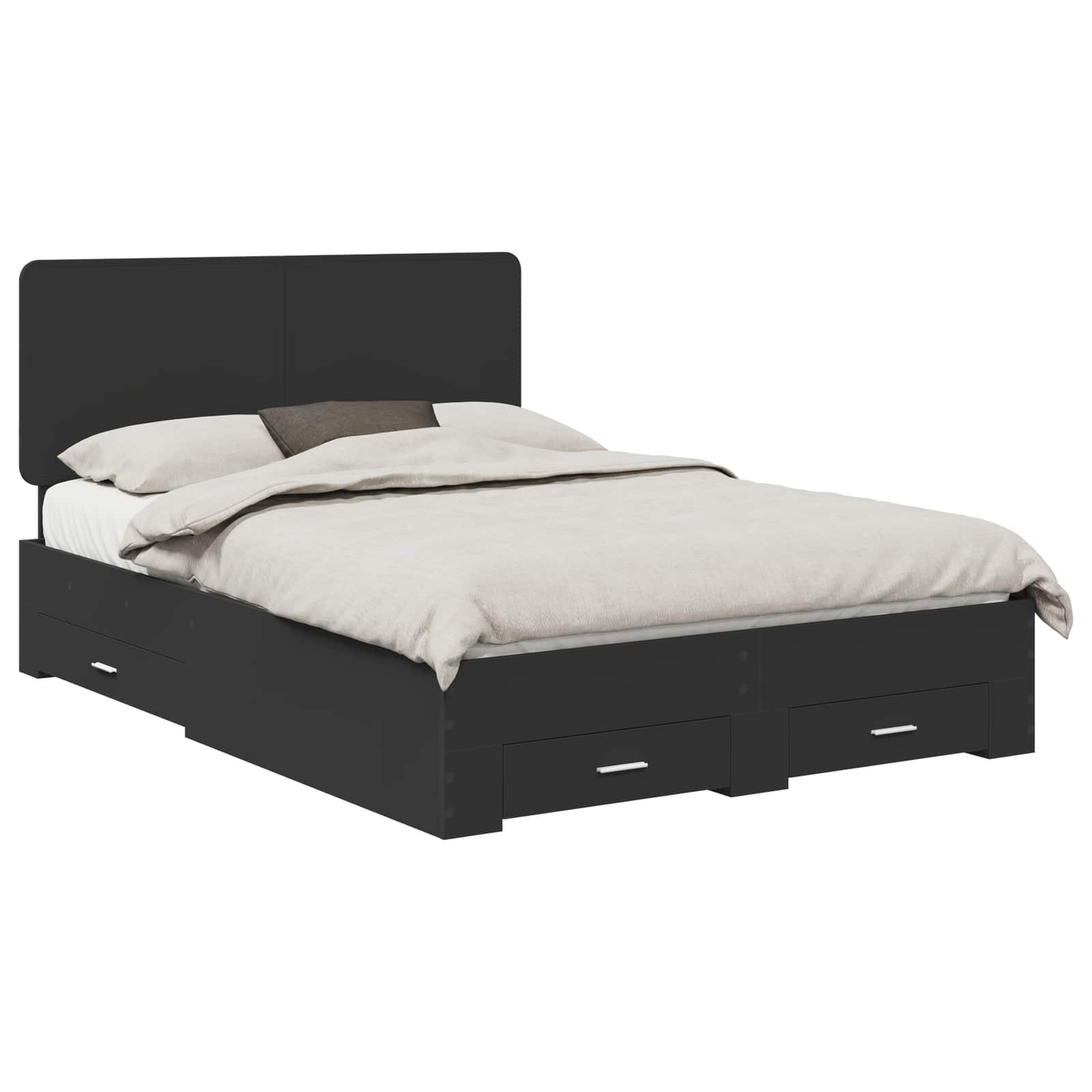 Krevetna konstrukcija Crna 140 x 190 cm Konstruirano drvo