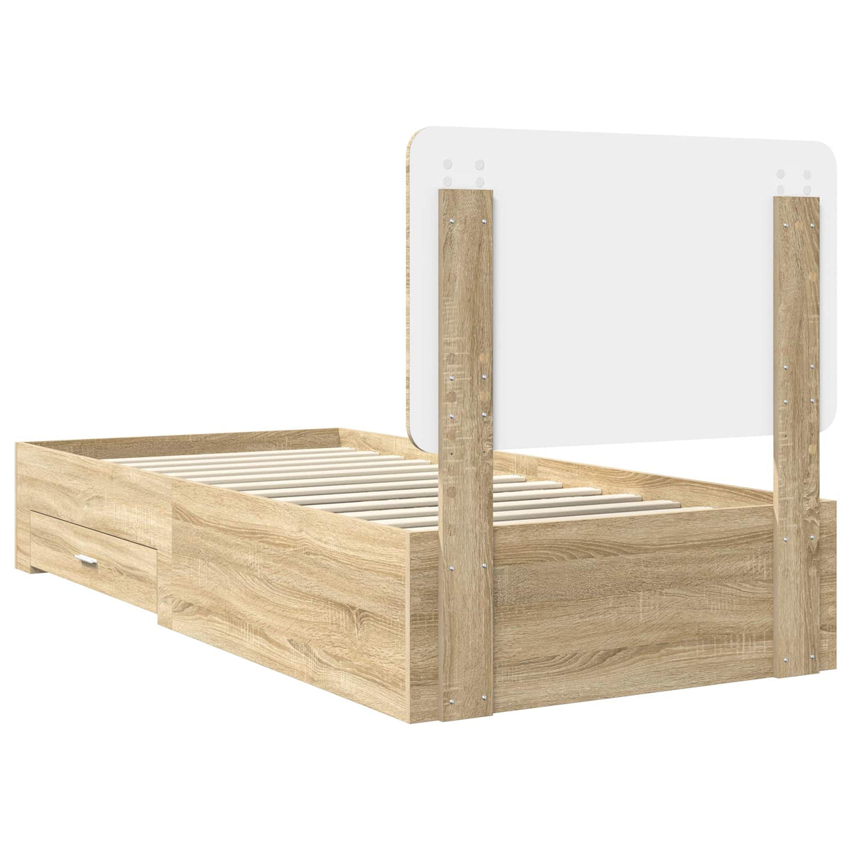 Krevetna konstrukcija s ladicama Sonoma hrast 90 x 200 cm Smeđa 203 x 93 x 100 cm